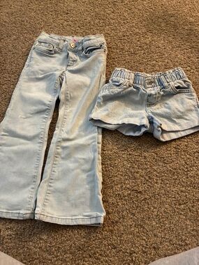 Light Blue Kids Denim Pants and Shorts Set